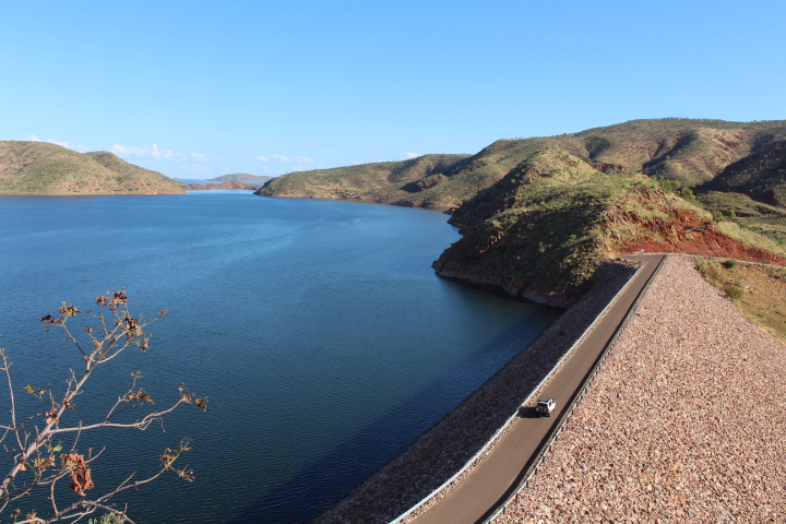 Retirees Enjoying Travel: Lake Argyle in the Kimberley, Western Australia.