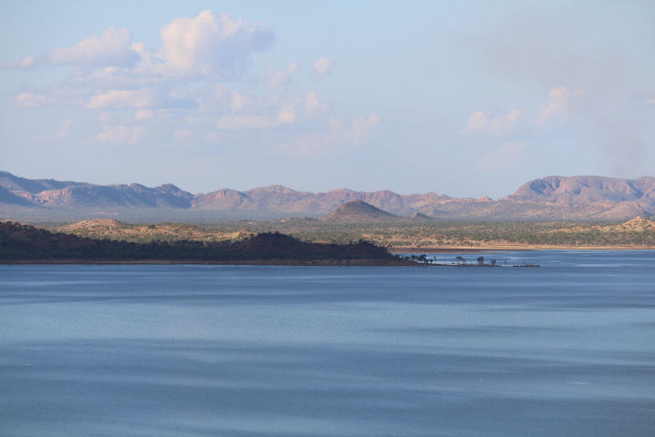 Retirees Enjoying Travel: View from Pannikin Bay Lookout, Lake Argyle.