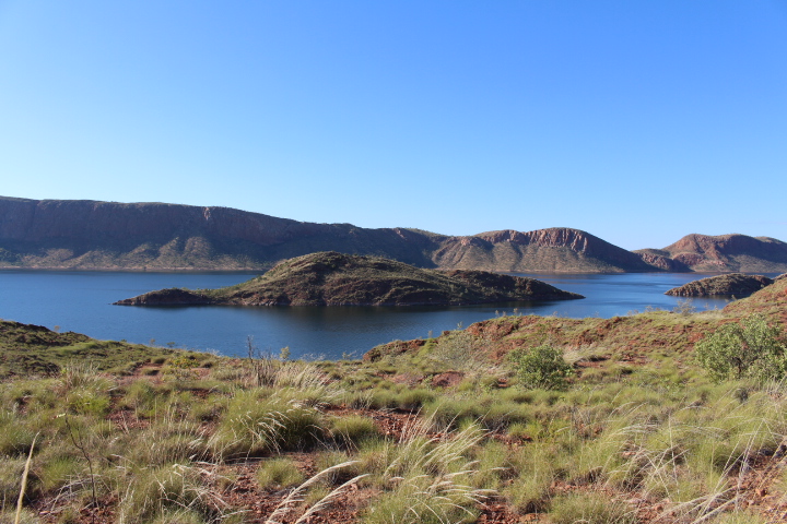 Retirees Enjoying Travel: Lake Argyle in the Kimberley, Western Australia.