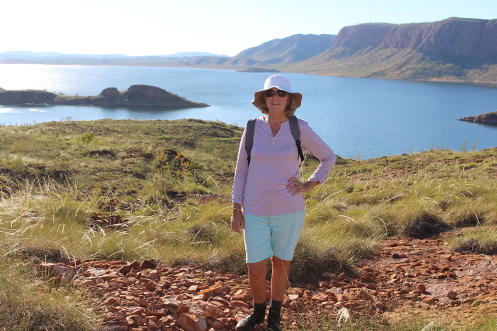 Retirees Enjoying Travel: Lake Argyle in the Kimberley, Western Australia.