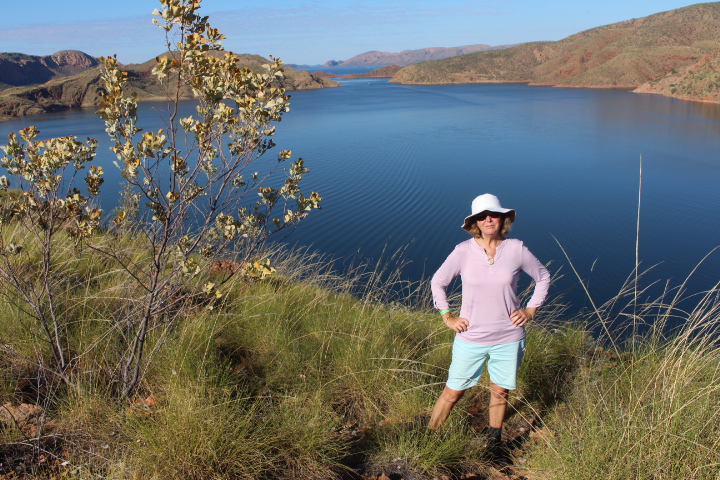 Retirees Enjoying Travel: Lake Argyle in the Kimberley, Western Australia.