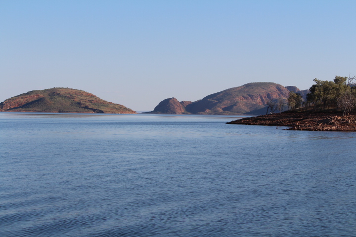 Retirees Enjoying Travel: Lake Argyle in the Kimberley, Western Australia.