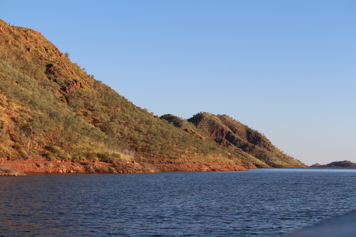 Retirees Enjoying Travel: Lake Argyle in the Kimberley, Western Australia.