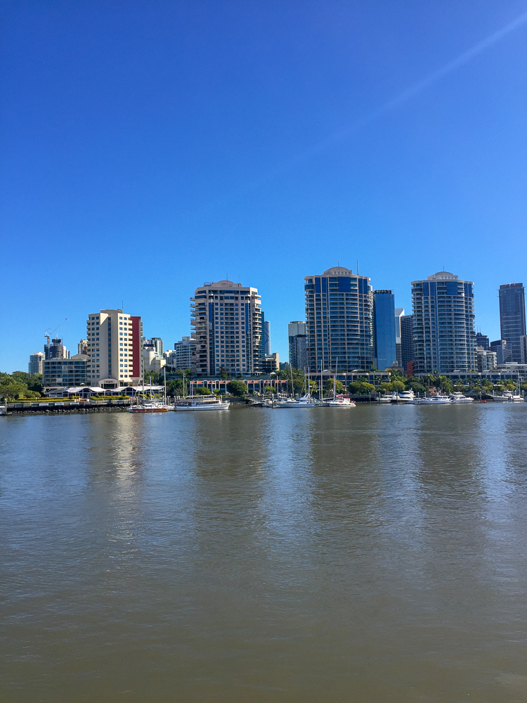View of Brisbane City, as seen from across the Brisbane River.