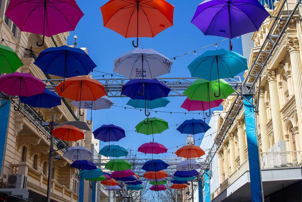 Umbrellas in Perth city