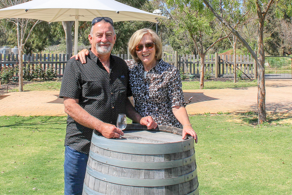 Us enjoying ourselves at one of the wineries in the Swan Valley, Perth.