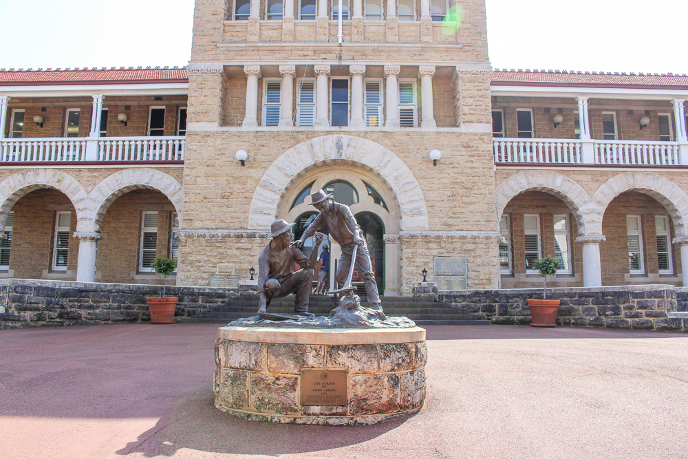 Sculpture outside Perth Mint
