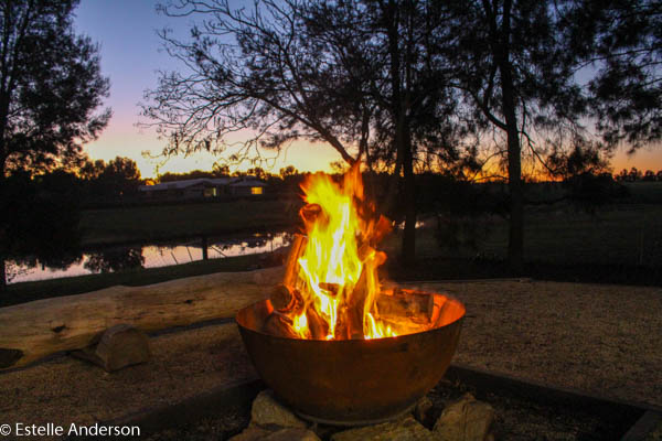 Broken Hill Road Trip -camp fire at Lockhart